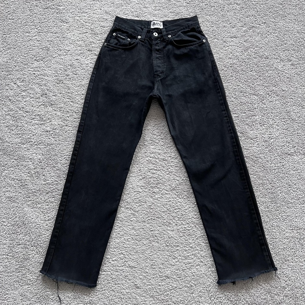 Dolce & Gabbana J&ANS Jeans Mens 26x28 Black Straight Button Fly Raw Hem Italy